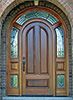 arched top exterior door with surround sidelite transom