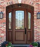 Arch top doors with iron