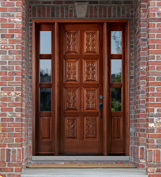 Carved Exterior doors with panels