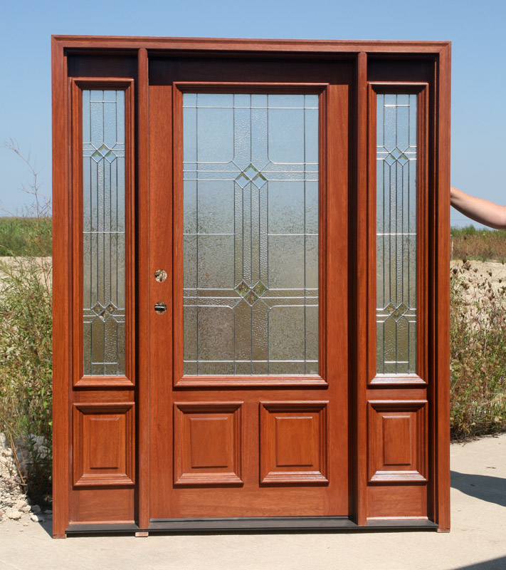 Entry Doors with Sidelites and Carmel Color prefinish