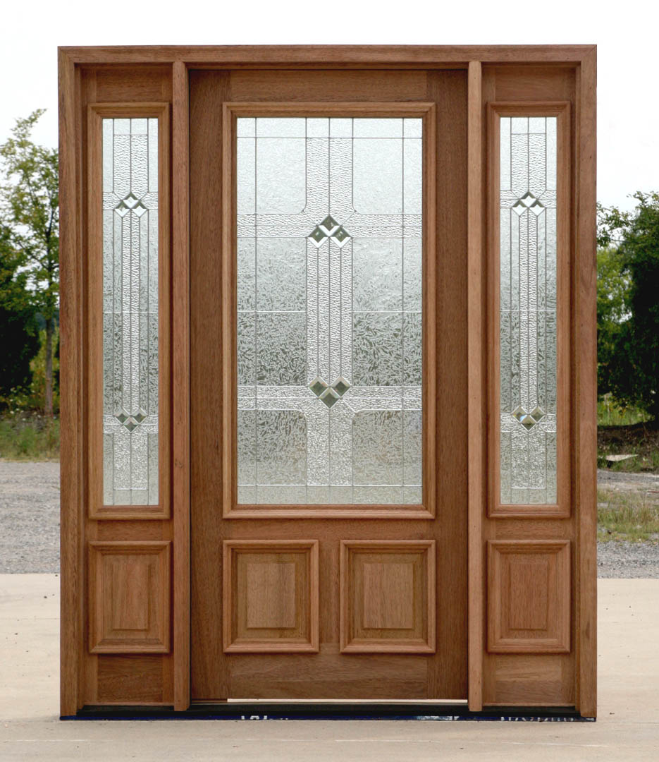 Details about Mahogany Exterior Entry Door With Sidelights 200bdr