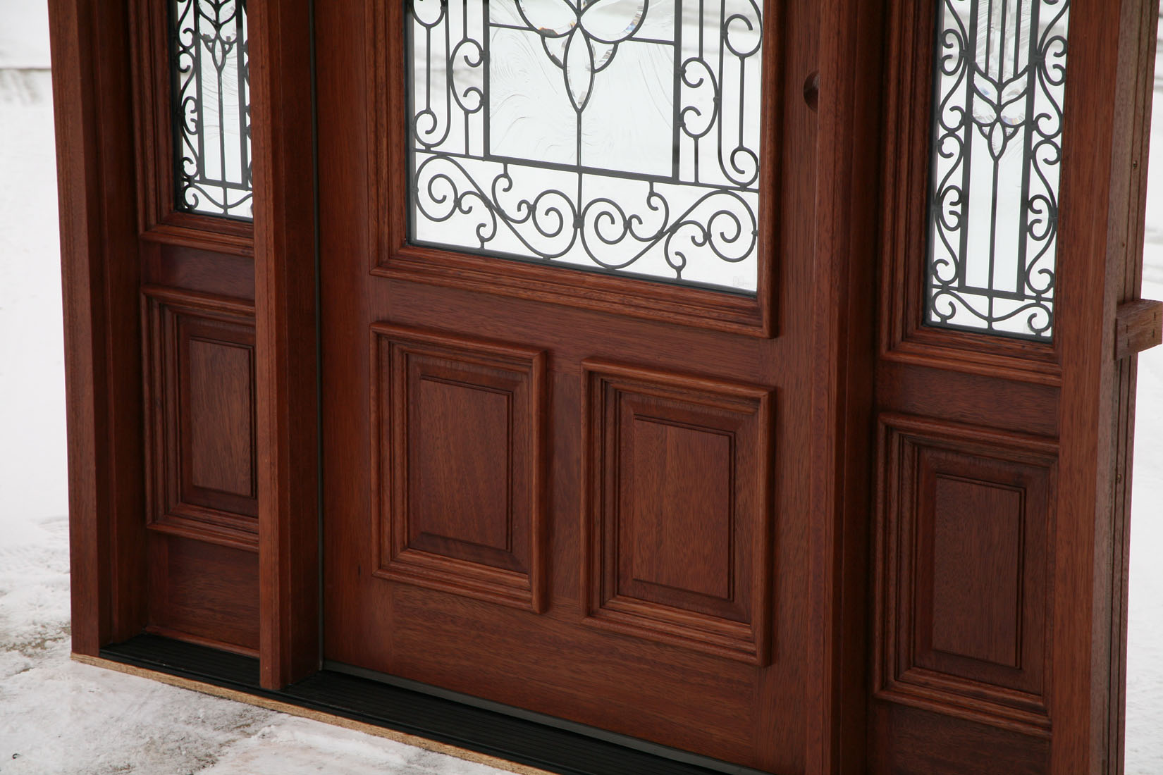 1100 #3A1C14 Front Doors With Wrought Iron And Glass save image Exterior Doors Clearance 38571650