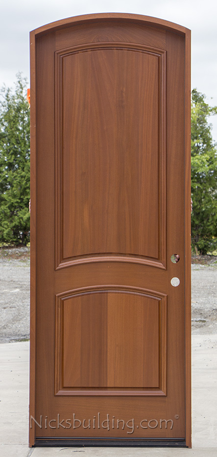 arched 2 panel mahogany entry door