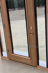 doors with shades between glass in open position