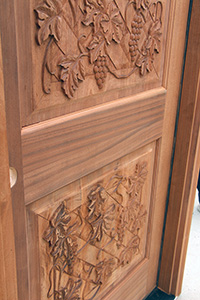 exterior mahogany carved door wine cellar