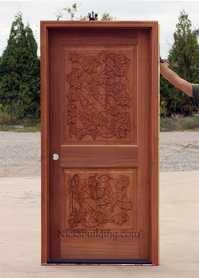 exterior carved door wine cellar