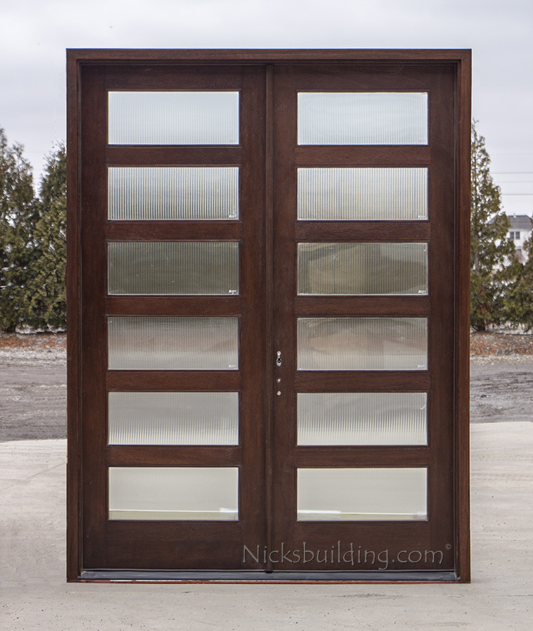 solid mahogany shaker exterior double doors