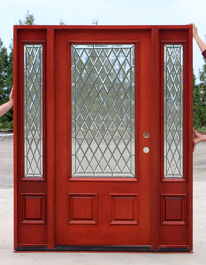 English Glass Solid Mahogany Exterior Doors Clearance