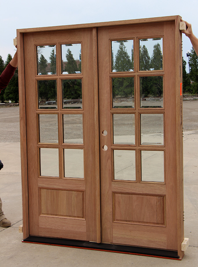 Exterior Mahogany Double Doors 8Lites