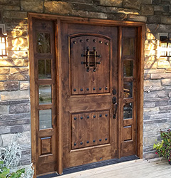 Our Best Rustic Entry Door and 4 lite Sidelights