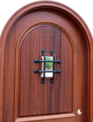 Arched top door closeup picture