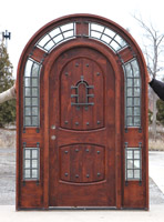 rustic arched top entrance door
