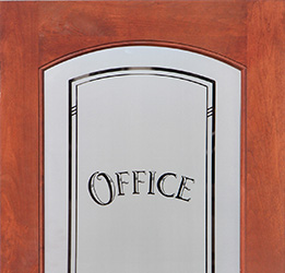 Etched Office glass interior door
