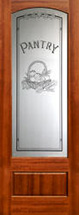 801 etched glass Pantry Mahogany Interior Doors in 8' 0"