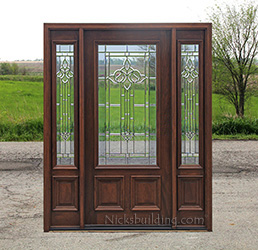 N-200 Entry Door with 2 Sidelights and Majestic Glass