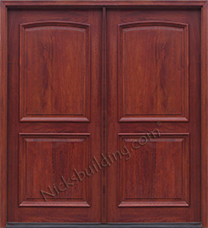 2 Panel Mahogany Exterior Double Doors