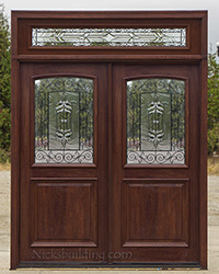 n-2 panel double doors Transom Iron Classic Glass