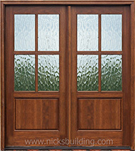 4 Lite Exterior Double Doors Rain Glass