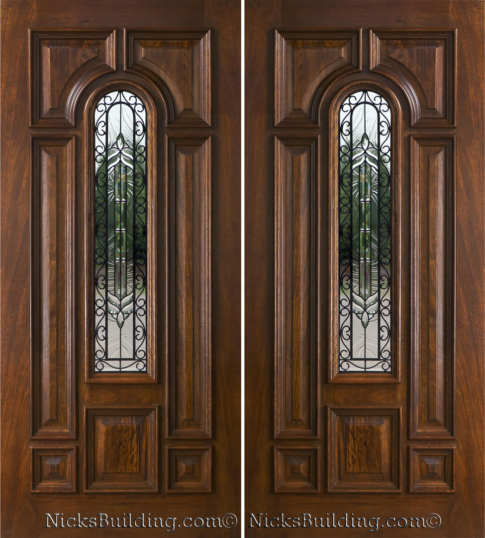 Exterior Double Doors - Solid Mahogany Wood Double Doors