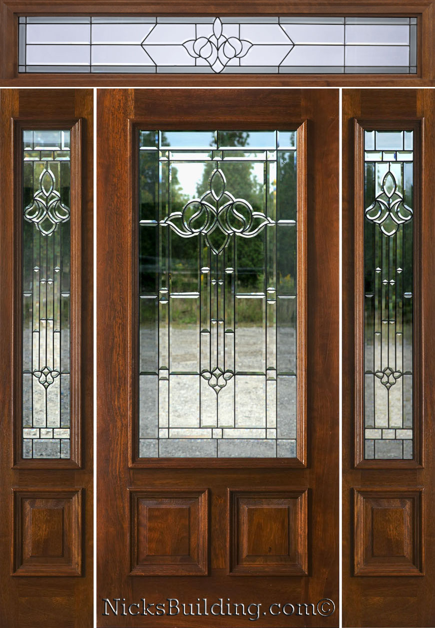 Mahogany Exterior Doors with Sidelights and Transoms 68