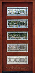 modern doors with art glass