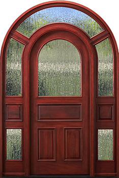 arched top door with surround rain glass