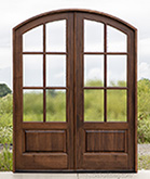 Arched Top Exterior Double Doors with Glass