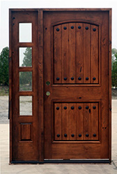 knotty alder tuscan style door with 1 sidelite