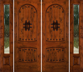 SW-01 8'0" double door with clear beveled glass sidelights