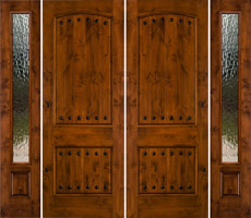 Rustic Double Doors with Sidelights