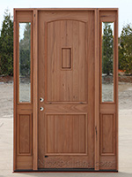 Teak Exterior Door with Sidelites Rustic