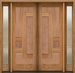 arcadia double doors all wood panels 2 sidelights