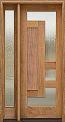 Arcadia Door with wood panels glass and 1 sidelite