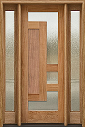 Arcadia Door with wood panels glass and 2 sidelights