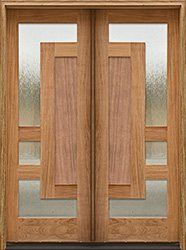 Arcadia Double Door with wood panels and glass