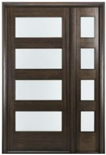 C4 with 4 lite sidelight Frosted Glass