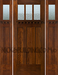 craftsman style entry door AC601 with Rain Glass