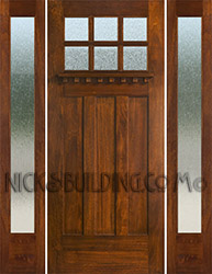 Craftsman Style Entry Door with Rain glass