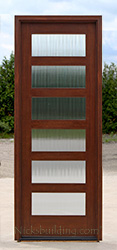 modern Entry Doors with Reeded Glass