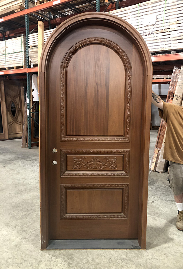 Round Top African Mahogany Exterior Doors