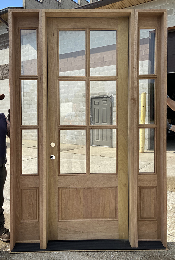 Exterior Door 3' 0" x 8' 0" with Clear Glass and 3Lite Sidelites and a