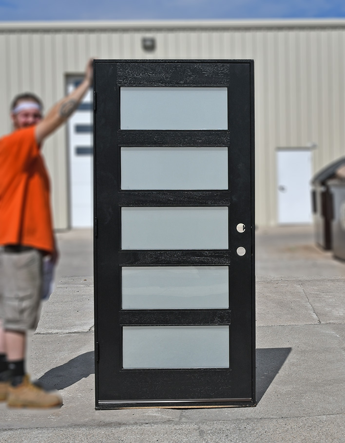 5Lite Shaker Exterior Door Black Finish
