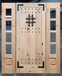 CL-SW70 IRON Knotty Alder Exterior Door with Sidelites