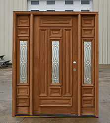 CL-1111 Solid Mahogany Panel Door Brass Caming