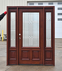CL-155 solid mahogany half glass entry doors