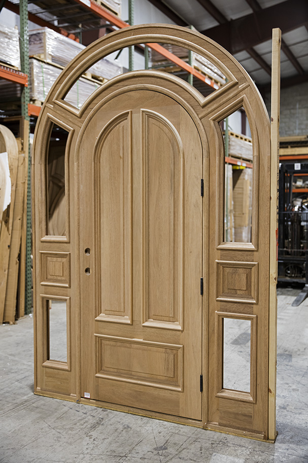 solid brazilian mahogany arched top door 3 fold card