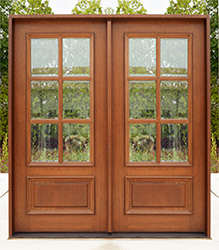 Farmhouse Double Doors Clear Beveled Glass