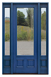 blue doors clear beveled glass