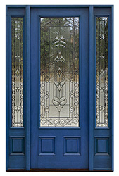 blue doors iron classic glass