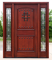 Mahogany Doors with Wrought Iron